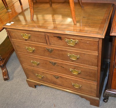 Lot 1302 - A George III style mahogany cross banded four height chest of drawers, 74cm by 47cm by 75cm