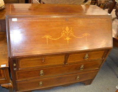 Lot 1323 - An Edwardian mahogany inlaid bureau