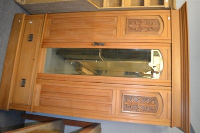 Lot 1347 - A late Victorian satin-walnut mirror fronted wardrobe, 127cm wide by 203cm high by 50cm deep