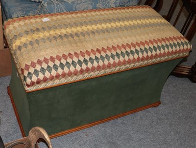 Lot 1371 - A modern upholstered Ottoman of waisted rectangular form, 102cm by 49cm by 60cm