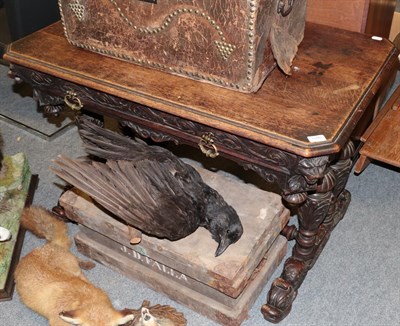 Lot 1390 - A Victorian carved oak centre table