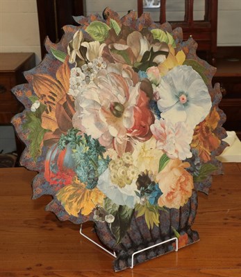 Lot 1411 - A floral decoupage easel dummy board (modern) 62cm high