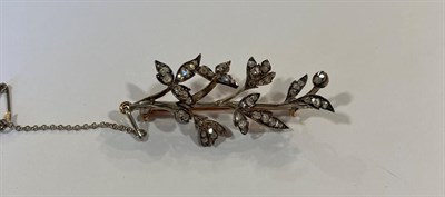 Lot 2204 - A Late 19th Century Diamond Brooch, realistically modelled as a floral spray, set throughout...