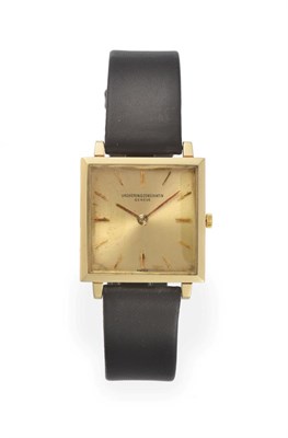 Lot 2209 - An 18 Carat Gold Wristwatch, signed Vacheron & Constantin, Geneve, model: ultra-fine, circa...