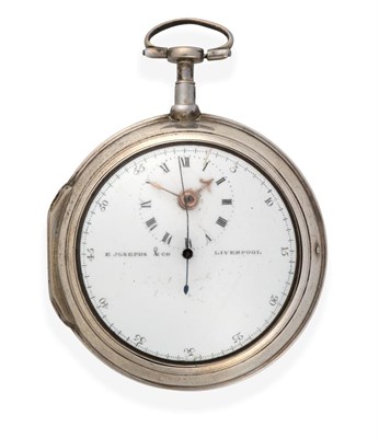 Lot 2227 - A Silver Pair Cased Verge ''Doctors Dial'' Centre Seconds Pocket Watch, signed E Josephs & Co,...