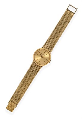 Lot 2234 - A Lady's 9 Carat Gold Wristwatch, signed Bueche-Girod, 1978, lever movement signed, champagne...