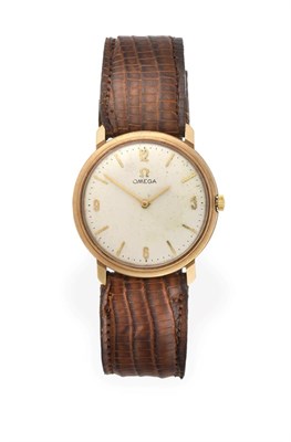 Lot 2244 - A 9 Carat Gold Wristwatch, signed Omega, 1965, (calibre 620) lever movement signed and numbered...