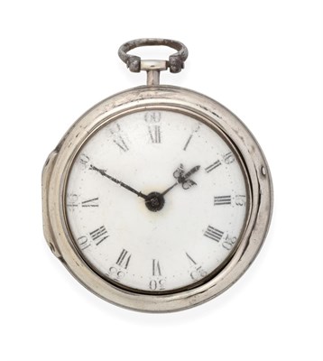 Lot 2248 - A Silver Pair Cased Verge Pocket Watch, signed Rd Longman, London, circa 1770, gilt fusee verge...