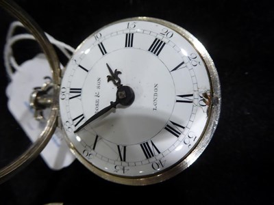 Lot 2256 - A Silver Pair Cased Verge Pocket Watch, signed Rose & Son, London, 1781, gilt fusee verge...
