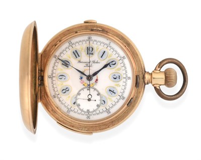 Lot 2259 - A 14 Carat Gold Quarter Repeating Chronograph Full Hunter Pocket Watch, signed Bernard Reber,...