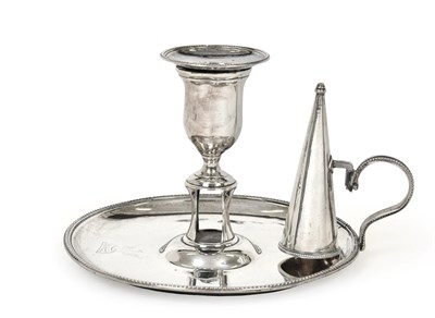 Lot 2275 - A George III Silver Chamber-Candlestick, by Hester Bateman, London, 1785, circular and with...