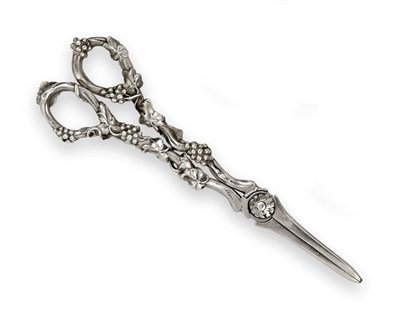 Lot 2294 - A Pair of William IV Silver Grape-Scissors by G. R. Collis and Co., Birmingham, 1836, the...