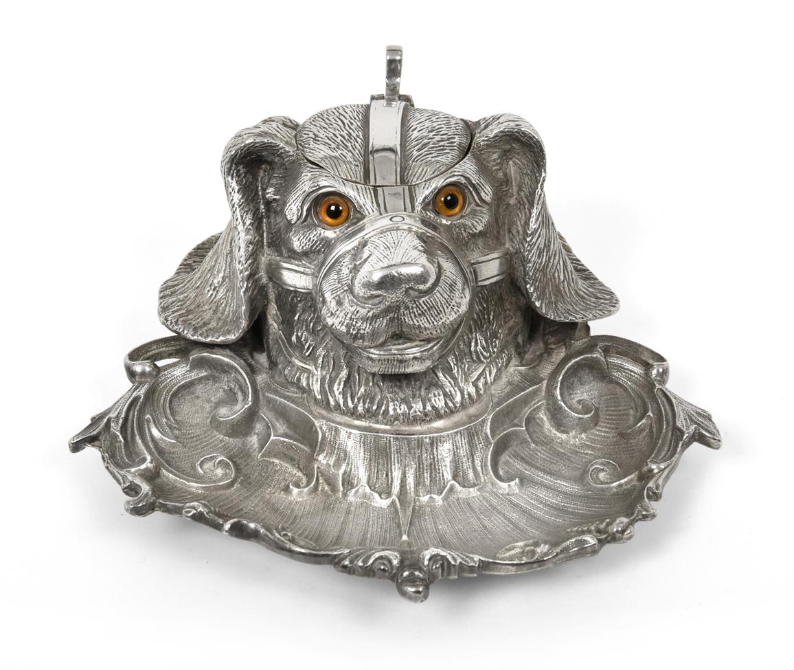 Lot 2297 - A Victorian Silver Plate Inkwell, by Elkington and Co., Birmingham, Possibly 1886, modelled as...