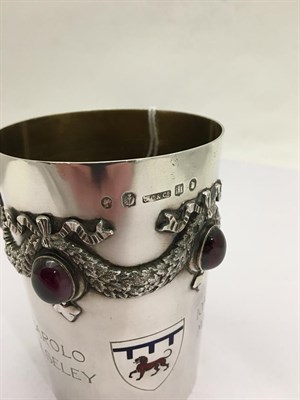 Lot 2298 - A Victorian Scottish Silver, Enamel and Gem-Set Beaker, by James Crichton and Co., Edinburgh, 1885