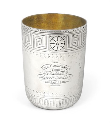 Lot 2301 - A Victorian Silver Beaker, by Walter and John Barnard, London, 1877, tapering cylindrical, the...