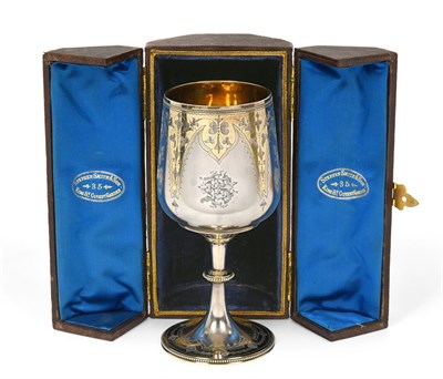 Lot 2305 - A Victorian Parcel-Gilt Silver Goblet, by Stephen Smith, 1876, the bowl tapering and on...