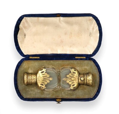 Lot 2322 - A Victorian Silver-Gilt Mounted Double-Ended Scent-Bottle, by T. Howell and Co., London, With...