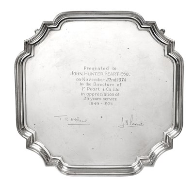 Lot 2351 - An Elizabeth II Silver Salver, by Barker Ellis Silver Co., Birmingham, 1972, shaped square and...