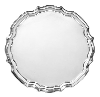 Lot 2352 - A George V Silver Waiter, by James Dixon and Sons, Sheffield, 1929, shaped circular and on...