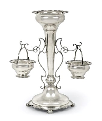 Lot 2354 - A George V Silver Centrepiece-Vase, by John and William Deakin, Sheffield, 1923, on domed...