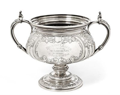 Lot 2359 - An Edward VII Silver Trophy-Cup, by William Aitken, Birmingham, 1905,  the body baluster, the lower