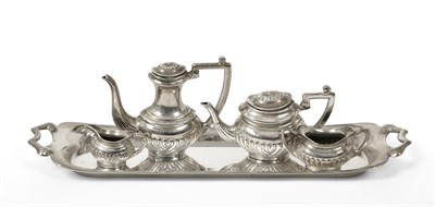 Lot 2367 - An Elizabeth II Four-Piece Miniature Toy Silver Tea and Coffee-Service With a Tray En Suite, by...