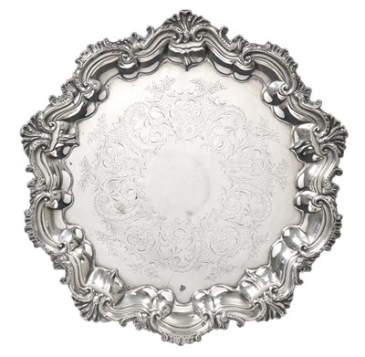 Lot 2385 - An Edward VII Silver Salver, by Barker Brothers, Birmingham, 1901, shaped circular and with a...