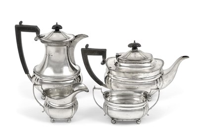 Lot 2386 - A Four-Piece George V Silver Tea-Service, by Mappin and Webb, Birmingham, 1916 and 1917, each piece