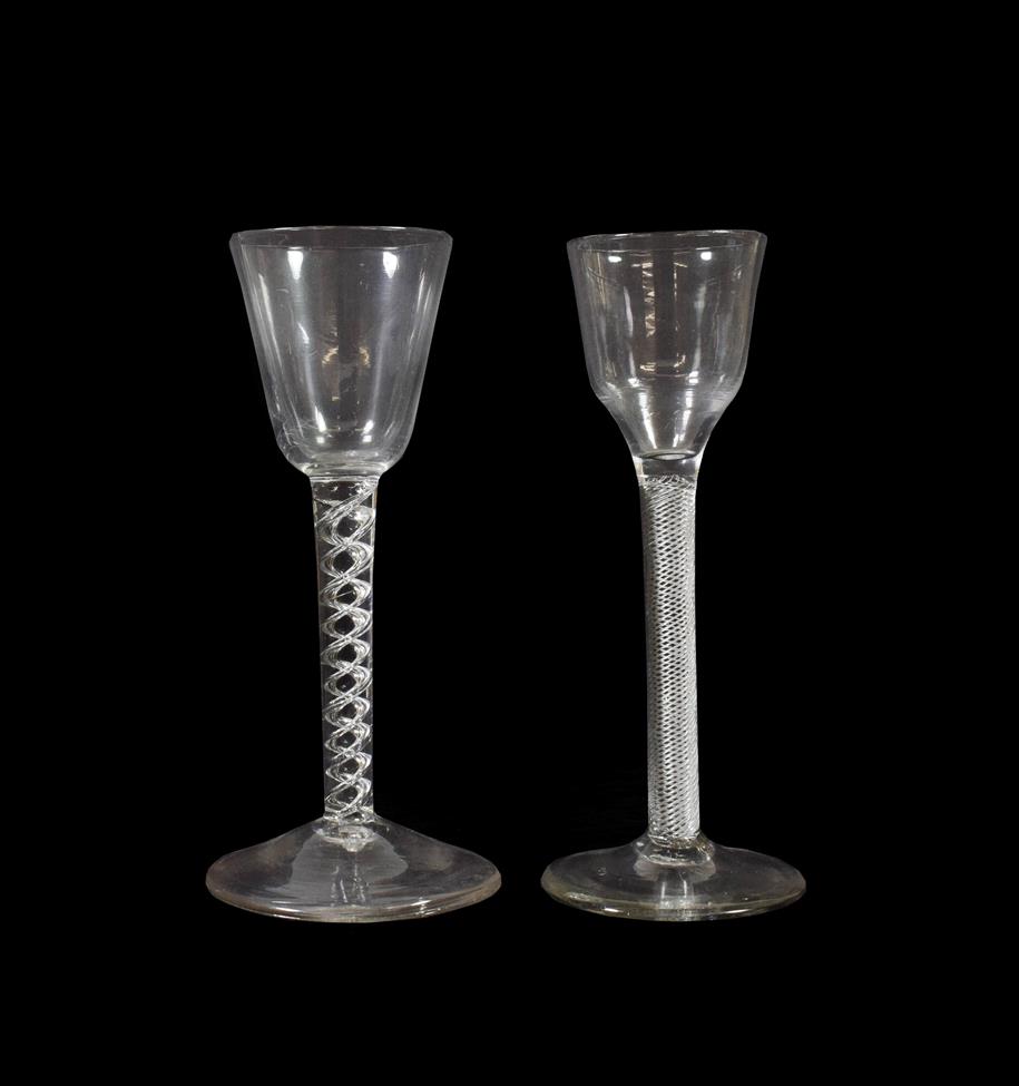 Lot 6 - A Wine Glass, circa 1750, the rounded funnel bowl on an air twist stem and circular foot, 16cm...