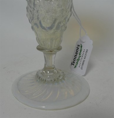 Lot 7 - A Salviati & Co Façon de Venise Opal Glass Goblet, circa 1880, the wrythen fluted bowl on a hollow