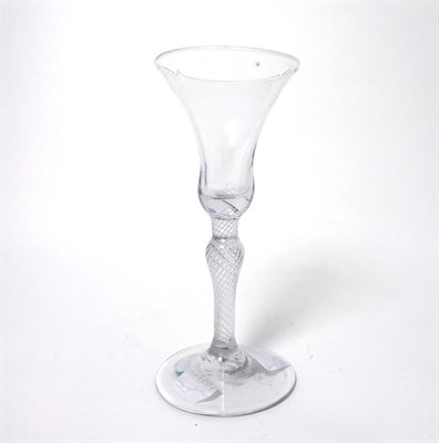 Lot 30 - A Wine Glass, circa 1760, the bell shaped bowl on an air twist baluster stem, 17.5cm high