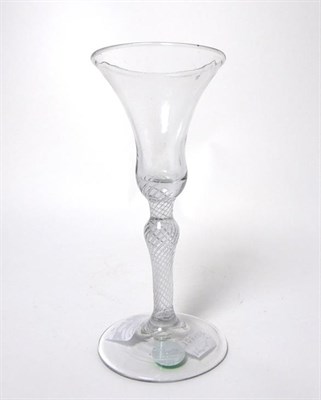 Lot 30 - A Wine Glass, circa 1760, the bell shaped bowl on an air twist baluster stem, 17.5cm high