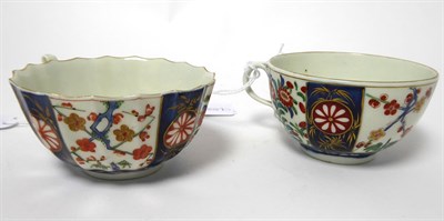 Lot 53 - A Worcester Porcelain Teacup and Saucer, circa 1775, of fluted form, painted with the Rich...