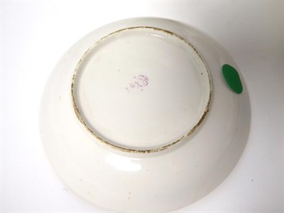 Lot 59 - A Derby Porcelain Tea Bowl and Saucer, circa 1790, painted in blue, pink and gilt with a band...