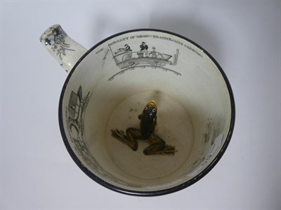 Lot 65 - A Herculaneum Pottery Robert Stephenson Commemorative Frog Mug, circa 1833-36, initialled RA...