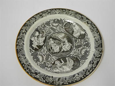 Lot 75 - A Set of Five Nelson Commemorative Pearlware Plates, circa 1805, transfer printed in black with...