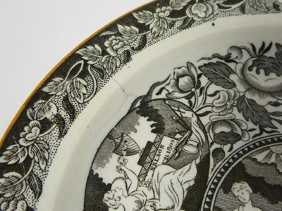 Lot 75 - A Set of Five Nelson Commemorative Pearlware Plates, circa 1805, transfer printed in black with...