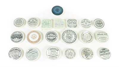 Lot 78 - A Collection of Twenty Various Pot Lids, 19th century, printed with various labels including...