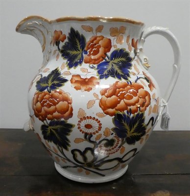 Lot 84 - A Staffordshire Stone China Toilet Jug, circa 1850, of fluted baluster form with leaf sheathed...