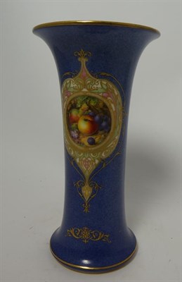 Lot 94 - A Royal Worcester Porcelain Vase, by William Bee, 1923, painted with a still life of fruit on a...