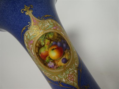 Lot 94 - A Royal Worcester Porcelain Vase, by William Bee, 1923, painted with a still life of fruit on a...