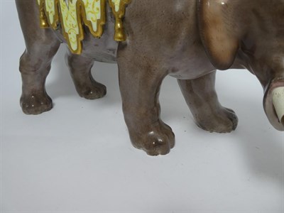 Lot 103 - A Meissen Style Porcelain Elephant Group, after the 18th century model by J J Kändler and P...