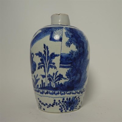 Lot 110 - A Dutch Delft Jar, early 18th century, of baluster form, painted in blue with Chinese figures...
