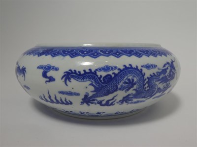 Lot 120 - A Chinese Porcelain Planter, Qianlong reign mark but not of the period, of cushioned circular form