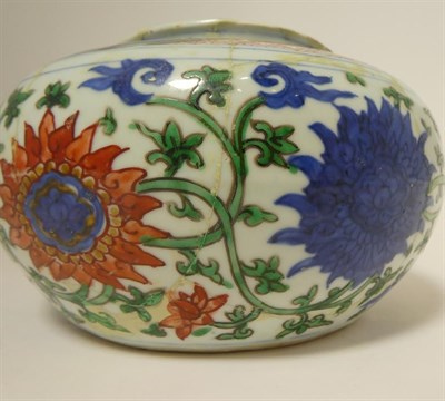Lot 126 - A Chinese Wucai Porcelain Jar and Matched Cover, in 17th century style, painted with bands of...