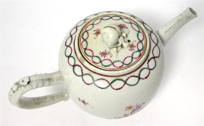 Lot 132 - A Chinese Porcelain Coffee Pot and Cover, Qianlong, after a European metalware original, of...
