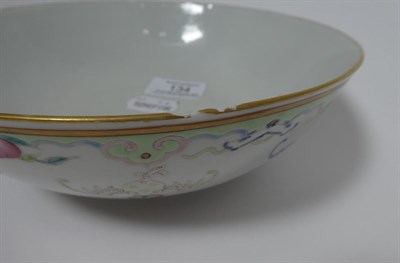 Lot 134 - A Chinese Porcelain Bowl, Guangxu mark and possibly of the period, painted in famille rose...