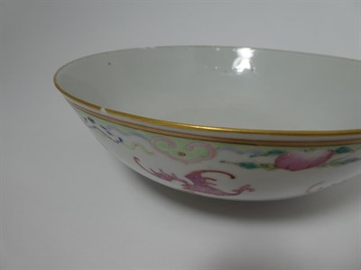 Lot 134 - A Chinese Porcelain Bowl, Guangxu mark and possibly of the period, painted in famille rose...