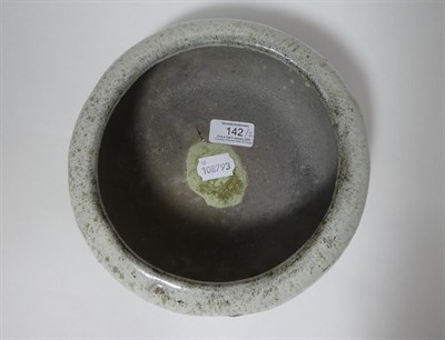 Lot 142 - A Chinese Celadon Glazed Censer, on three lug feet, 23cm diameter; and A Yellow Ground Bowl,...