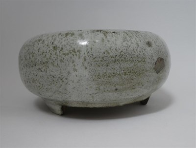 Lot 142 - A Chinese Celadon Glazed Censer, on three lug feet, 23cm diameter; and A Yellow Ground Bowl,...
